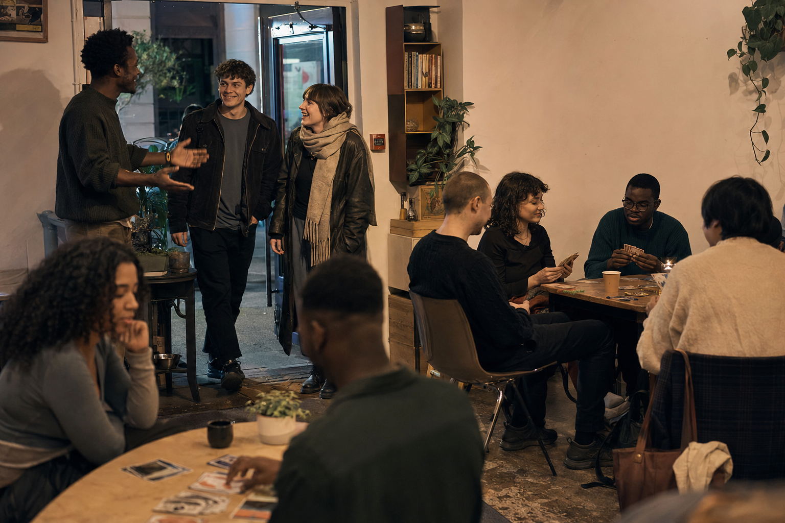 People meeting and playing games together at a social night