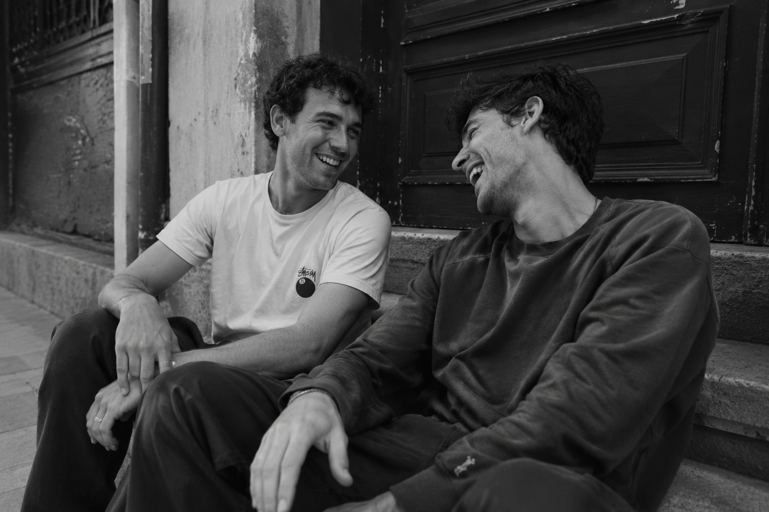 Two mates over coffee
